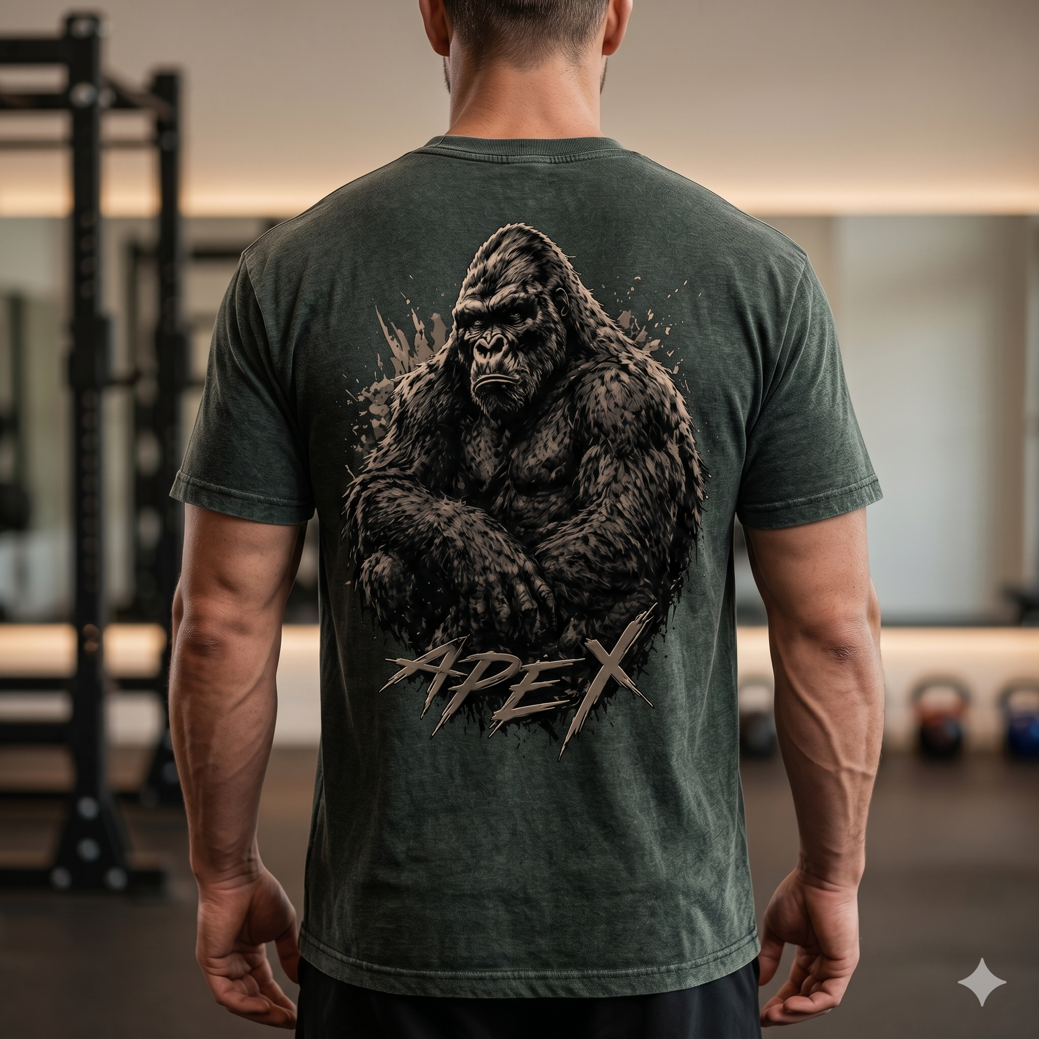 APE X OMBRÉ GRAPHIC T-SHIRT – OLIVE BLACK