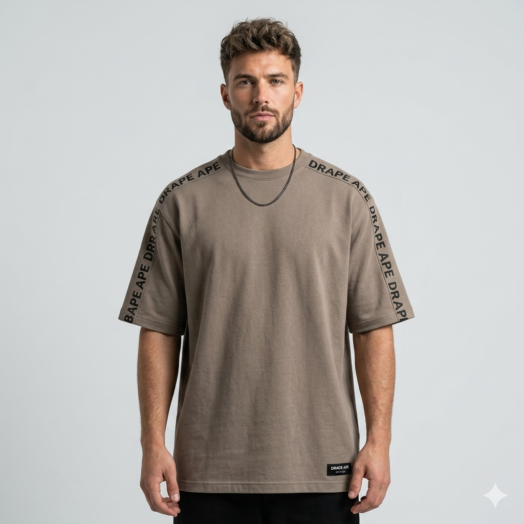 ESSENTIALS SIGNATURE SLEEVE T-SHIRT – TAUPE