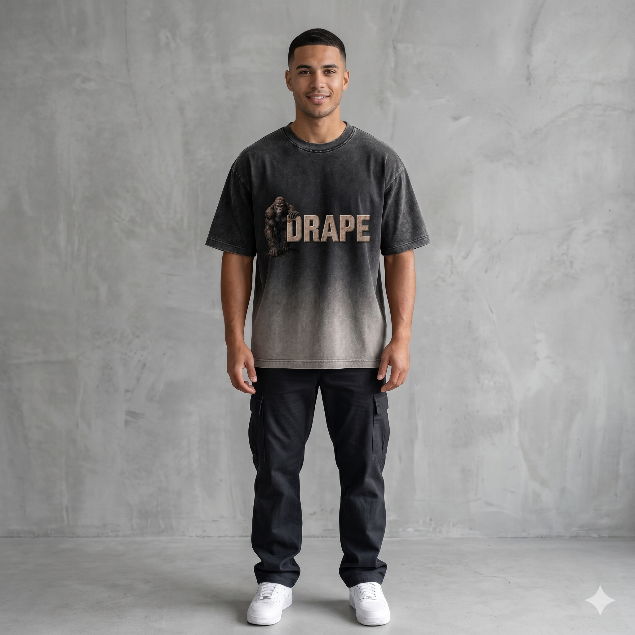 APE X SIGNATURE X T-SHIRT – BLACK OMBRÉ