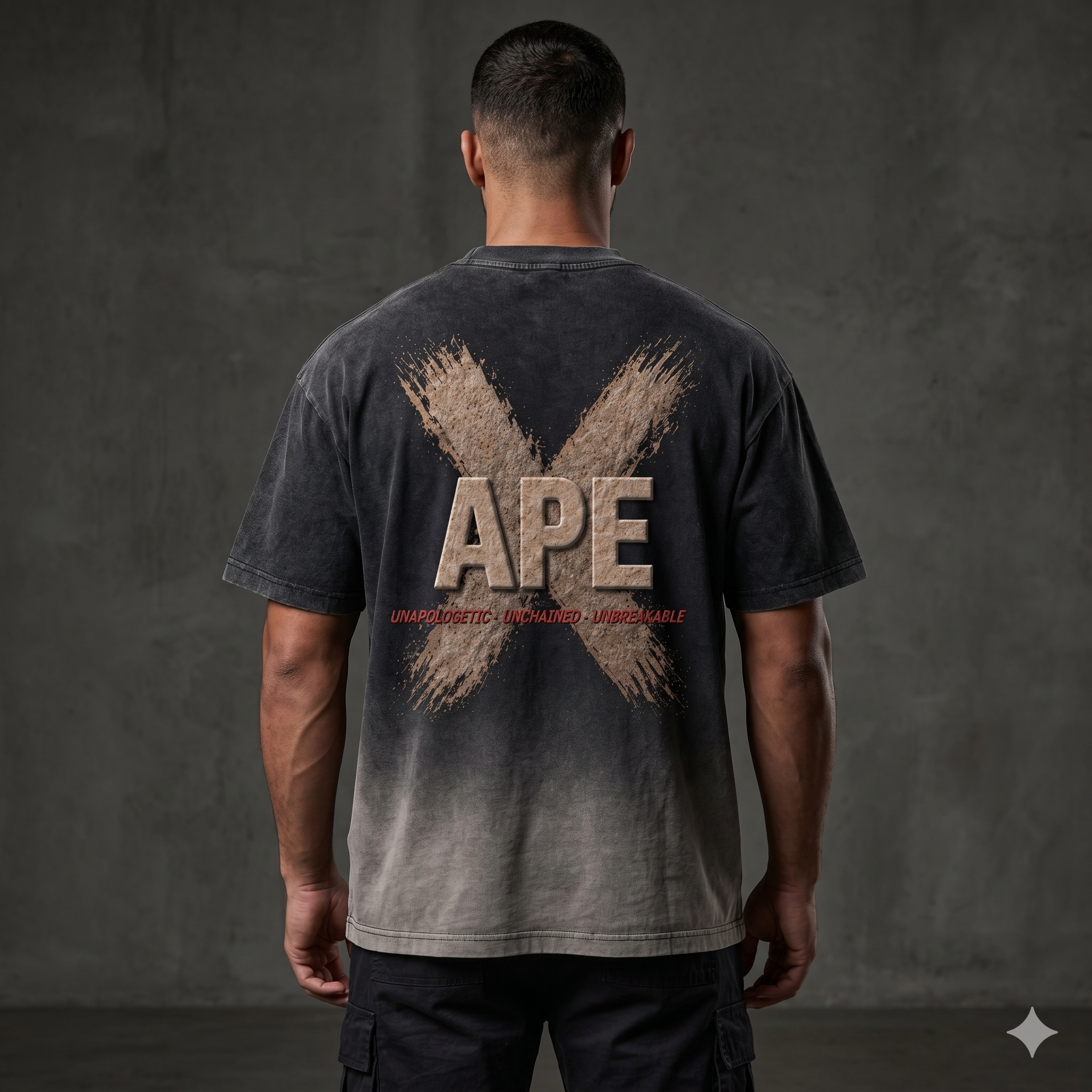 APE X SIGNATURE X T-SHIRT – BLACK OMBRÉ