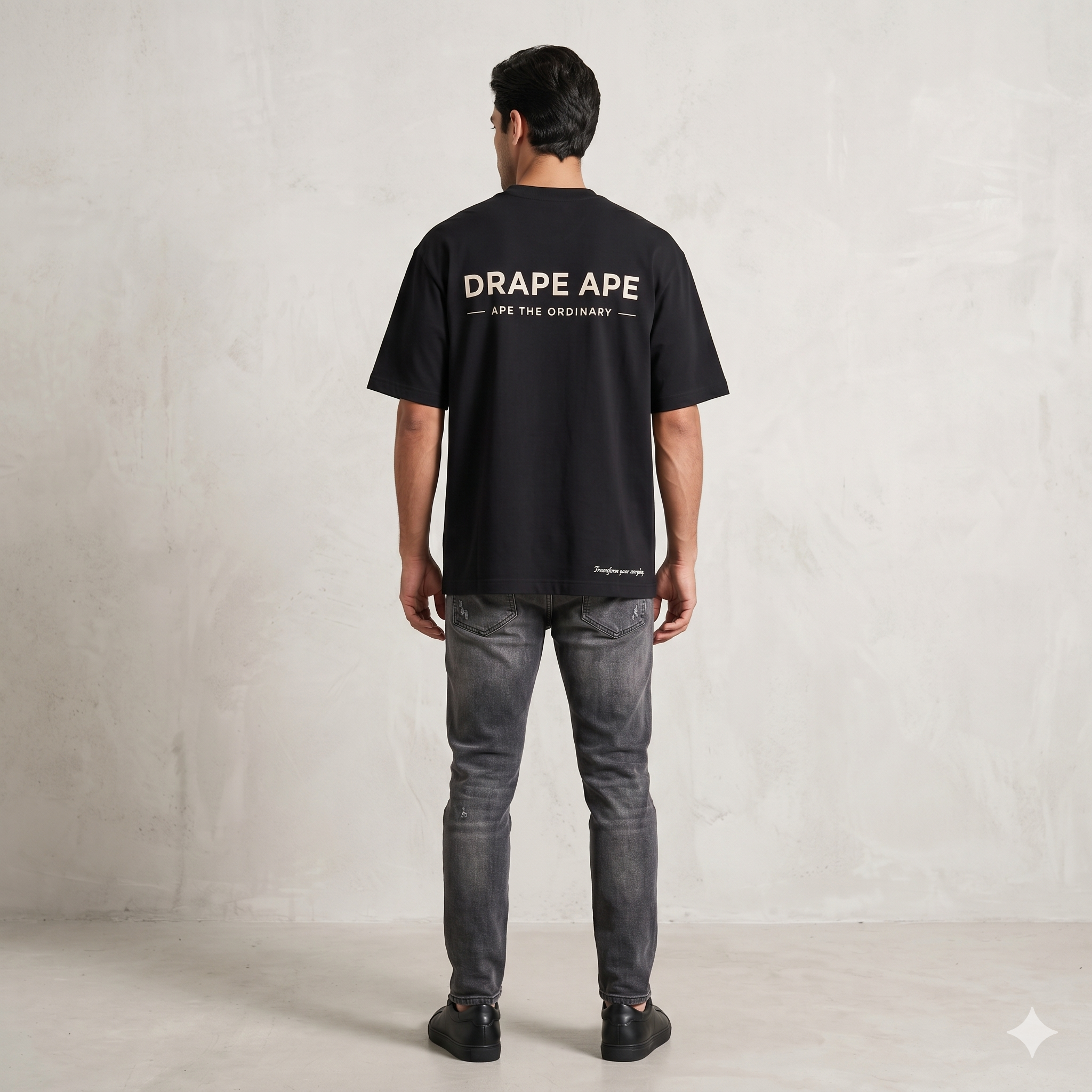 ESSENTIALS TONAL BACK PRINT T-SHIRT – BLACK